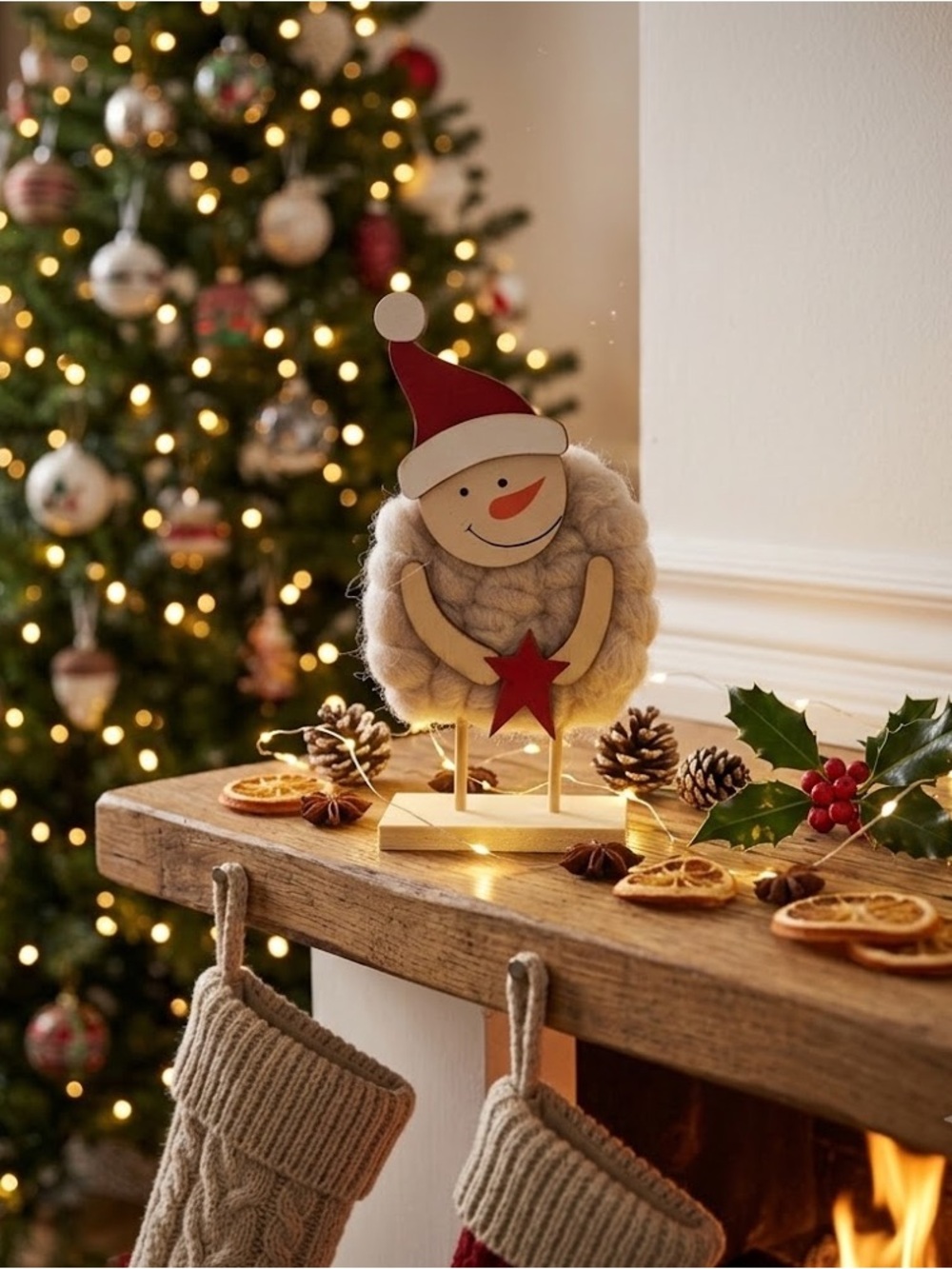 Snowman Christmas decoration - 7 inches tall